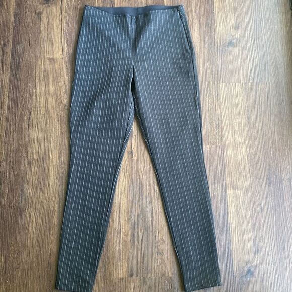 Gap Pin Stripped Professional High Rise Charcoal Leggings Small - Picture 1 of 4